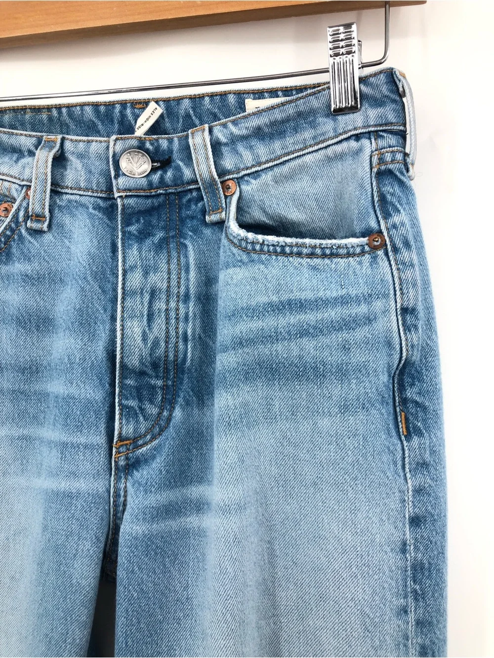 Rag & Bone Tulip Alex High-rise Straight 0914 denim 24 tulip light blue cotton